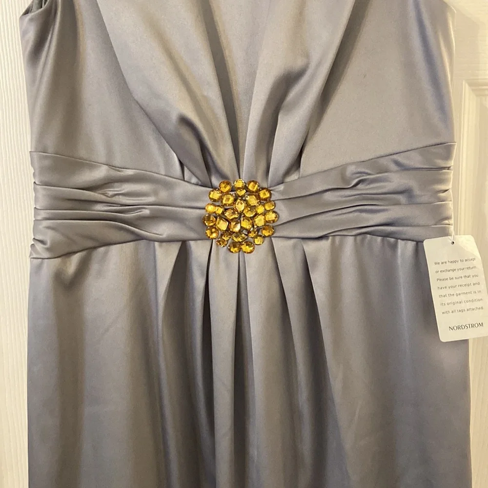 Eliza J Dress Brand New with tag size 12 length 39” bust 32” color silver - Picture 2 of 12